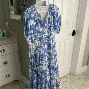 Floral Blue and White Dress, Tuckernut